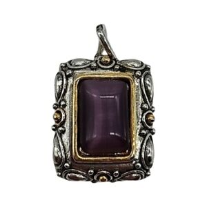 MX silver pendant w/purple stone